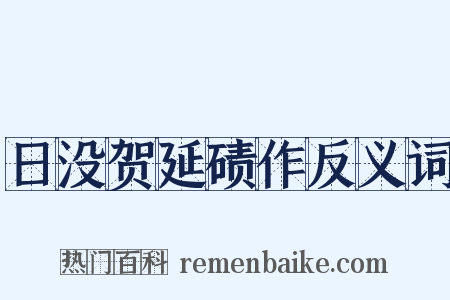 日没贺延碛作反义词是什么意思的图片